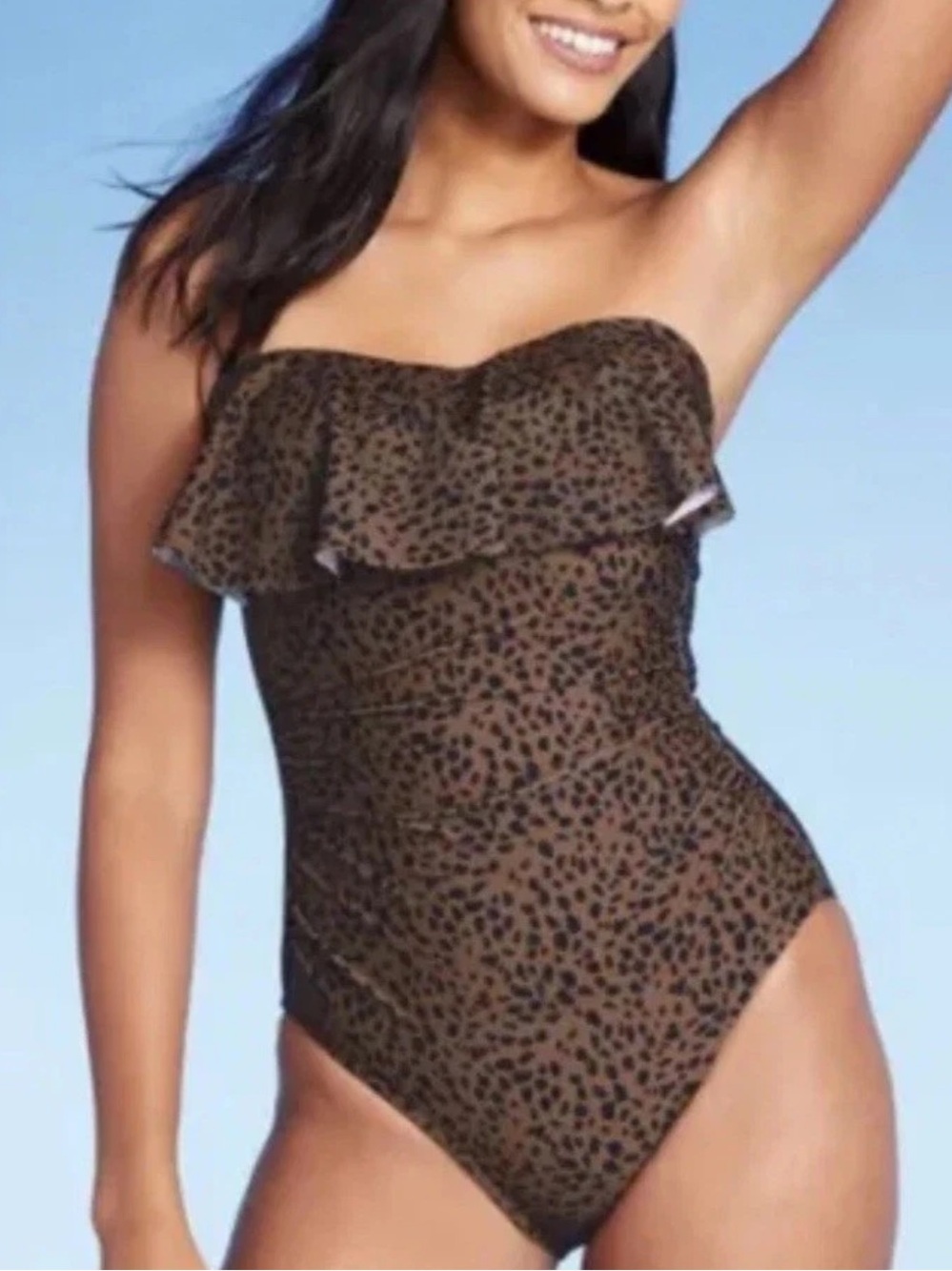 BRAND NEW High Coverage Flounce Front One Piece Swim Suit ~ Kona Sol XL (16-18)